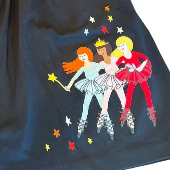 Hanna Andersson Ballet Dancers Dress 120 Girls size 6-7 Black with ballerinas - Picture 2 of 8